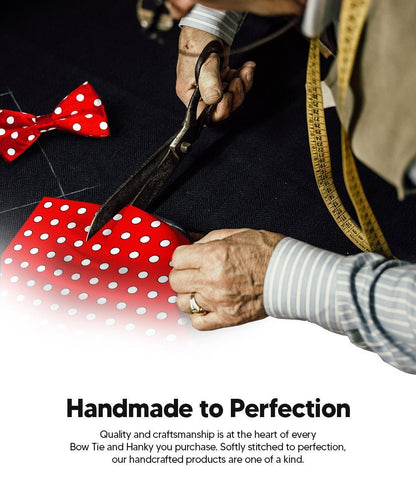 Polka Dot Bow Tie & Pocket Square in a Box by Vittorio Farina (bh - 0004) for Independent Retail Stores by Dubal Brothers