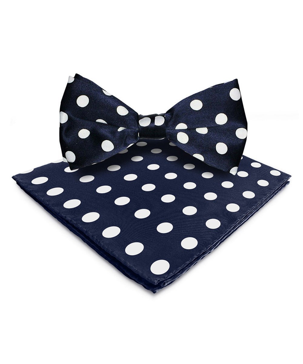 Polka Dot Bow Tie & Pocket Square in a Box by Vittorio Farina (bh - 0005) for Independent Retail Stores by Dubal Brothers