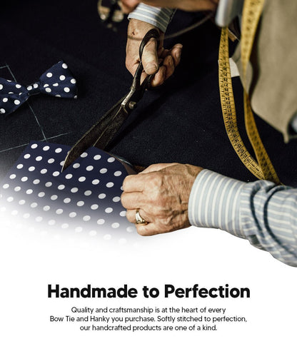 Polka Dot Bow Tie & Pocket Square in a Box by Vittorio Farina (bh - 0005) for Independent Retail Stores by Dubal Brothers