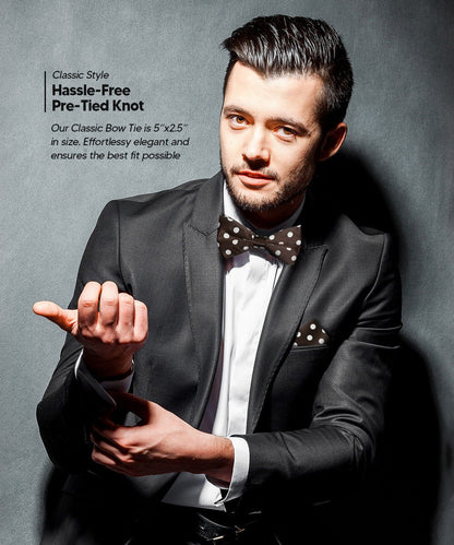 Polka Dot Bow Tie & Pocket Square in a Box by Vittorio Farina (bh - 0006) for Independent Retail Stores by Dubal Brothers