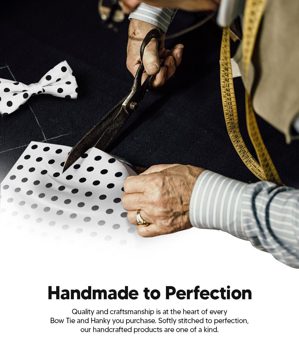 Polka Dot Bow Tie & Pocket Square in a Box by Vittorio Farina (bh - 0007) for Independent Retail Stores by Dubal Brothers