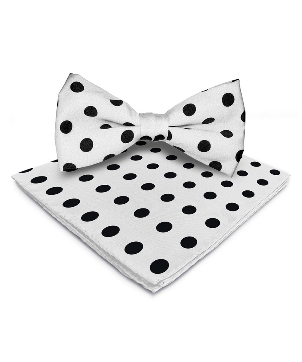 Polka Dot Bow Tie & Pocket Square in a Box by Vittorio Farina (bh - 0007) for Independent Retail Stores by Dubal Brothers