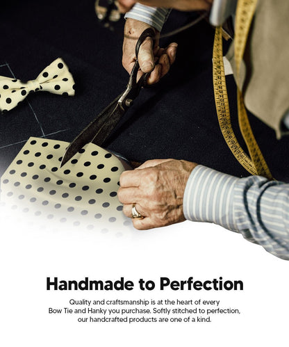 Polka Dot Bow Tie & Pocket Square in a Box by Vittorio Farina (bh - 0008 - a) for Independent Retail Stores by Dubal Brothers