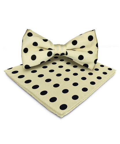 Polka Dot Bow Tie & Pocket Square in a Box by Vittorio Farina (bh - 0008 - a) for Independent Retail Stores by Dubal Brothers