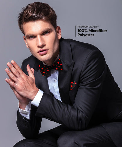Polka Dot Bow Tie & Pocket Square in a Box by Vittorio Farina (bh - 0008) for Independent Retail Stores by Dubal Brothers