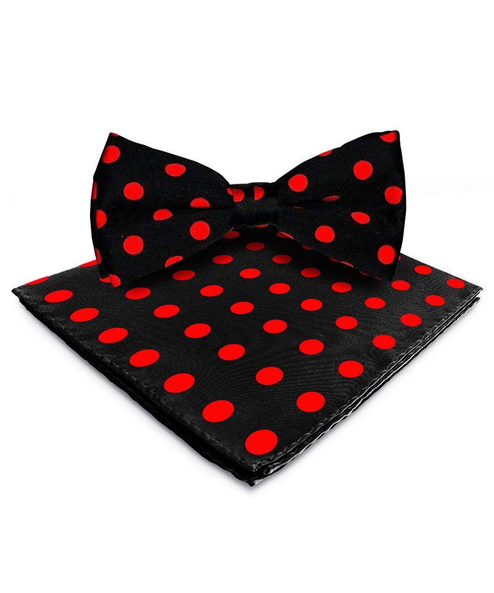 Polka Dot Bow Tie & Pocket Square in a Box by Vittorio Farina (bh - 0008) for Independent Retail Stores by Dubal Brothers