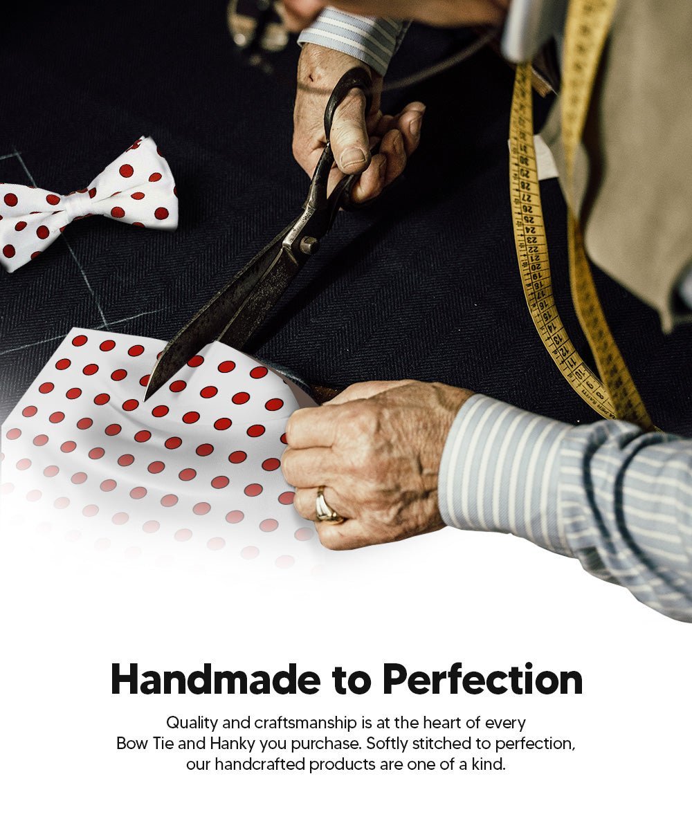 Polka Dot Bow Tie & Pocket Square in a Box by Vittorio Farina (bh - 0009) for Independent Retail Stores by Dubal Brothers