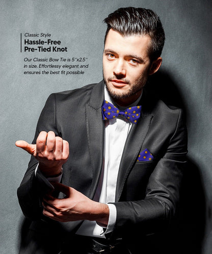 Polka Dot Bow Tie & Pocket Square in a Box by Vittorio Farina (bh - 0010) for Independent Retail Stores by Dubal Brothers