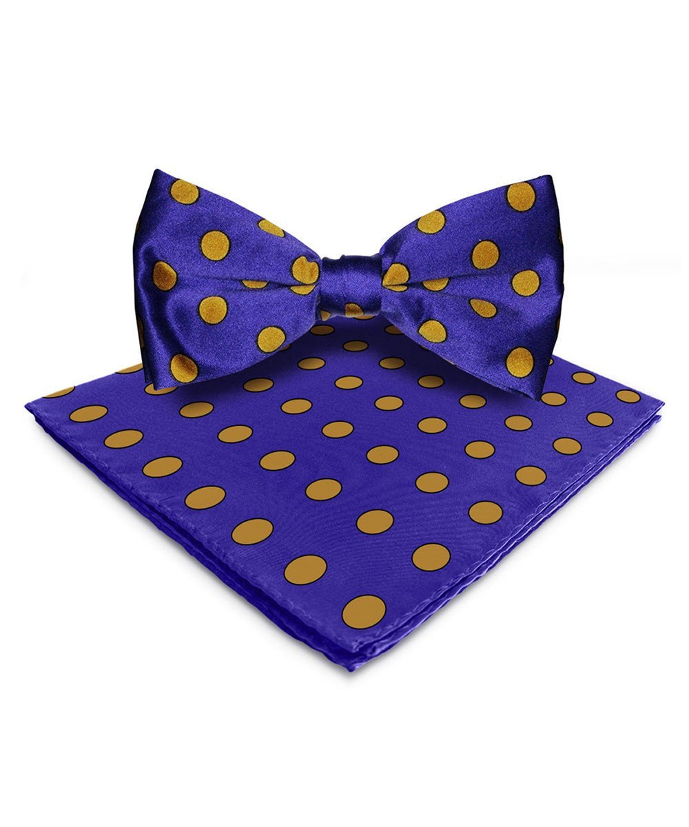 Polka Dot Bow Tie & Pocket Square in a Box by Vittorio Farina (bh - 0010) for Independent Retail Stores by Dubal Brothers
