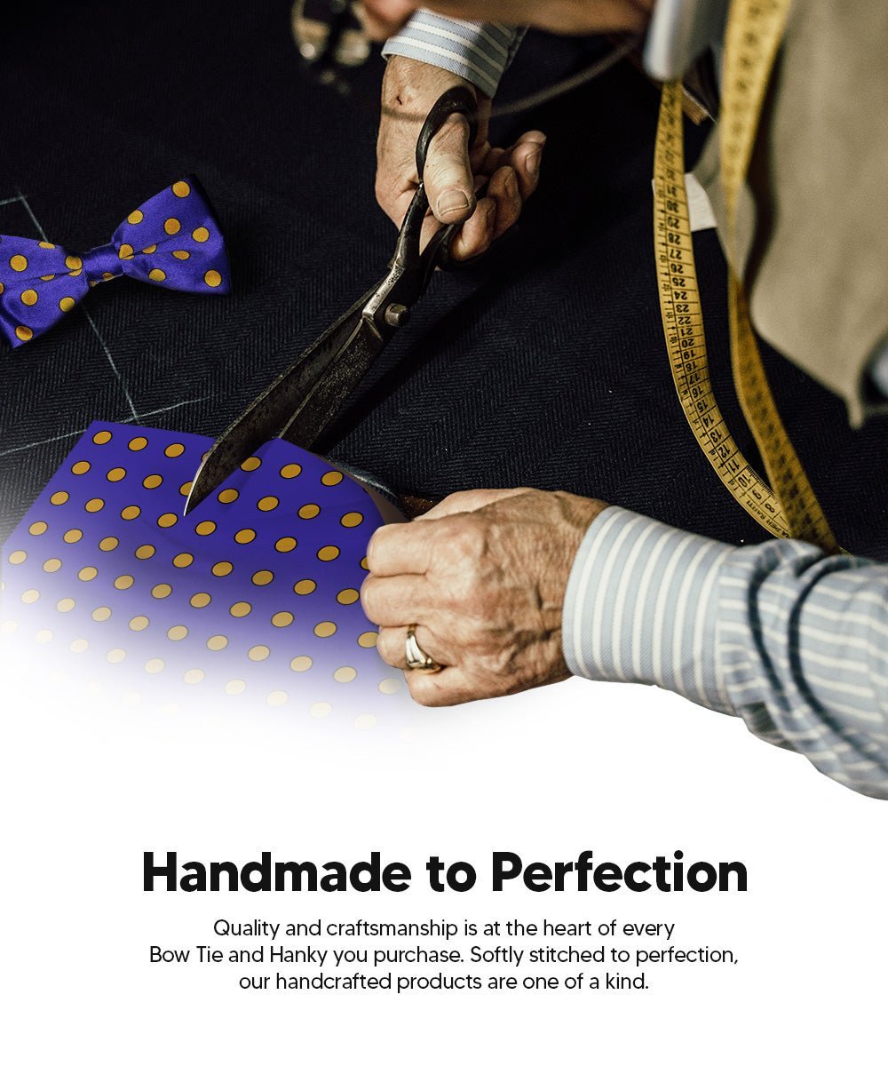 Polka Dot Bow Tie & Pocket Square in a Box by Vittorio Farina (bh - 0010) for Independent Retail Stores by Dubal Brothers