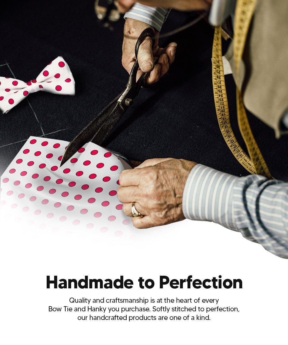 Polka Dot Bow Tie & Pocket Square in a Box by Vittorio Farina (bh - 0011) for Independent Retail Stores by Dubal Brothers