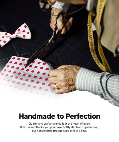 Polka Dot Bow Tie & Pocket Square in a Box by Vittorio Farina (bh - 0011) for Independent Retail Stores by Dubal Brothers