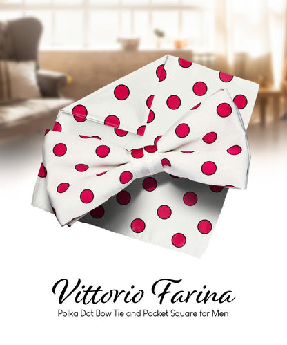 Polka Dot Bow Tie & Pocket Square in a Box by Vittorio Farina (bh - 0011) for Independent Retail Stores by Dubal Brothers