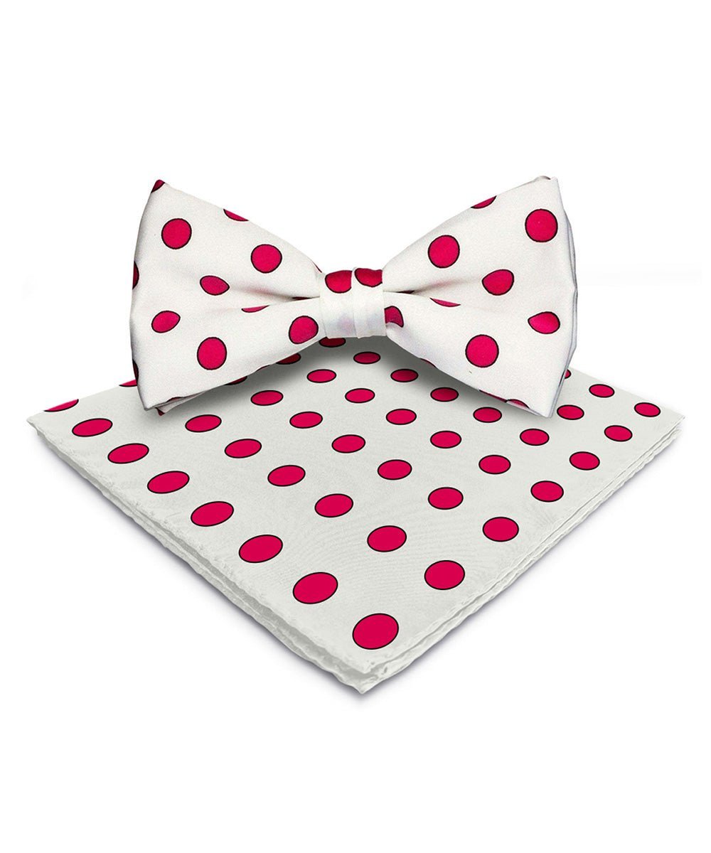 Polka Dot Bow Tie & Pocket Square in a Box by Vittorio Farina (bh - 0011) for Independent Retail Stores by Dubal Brothers