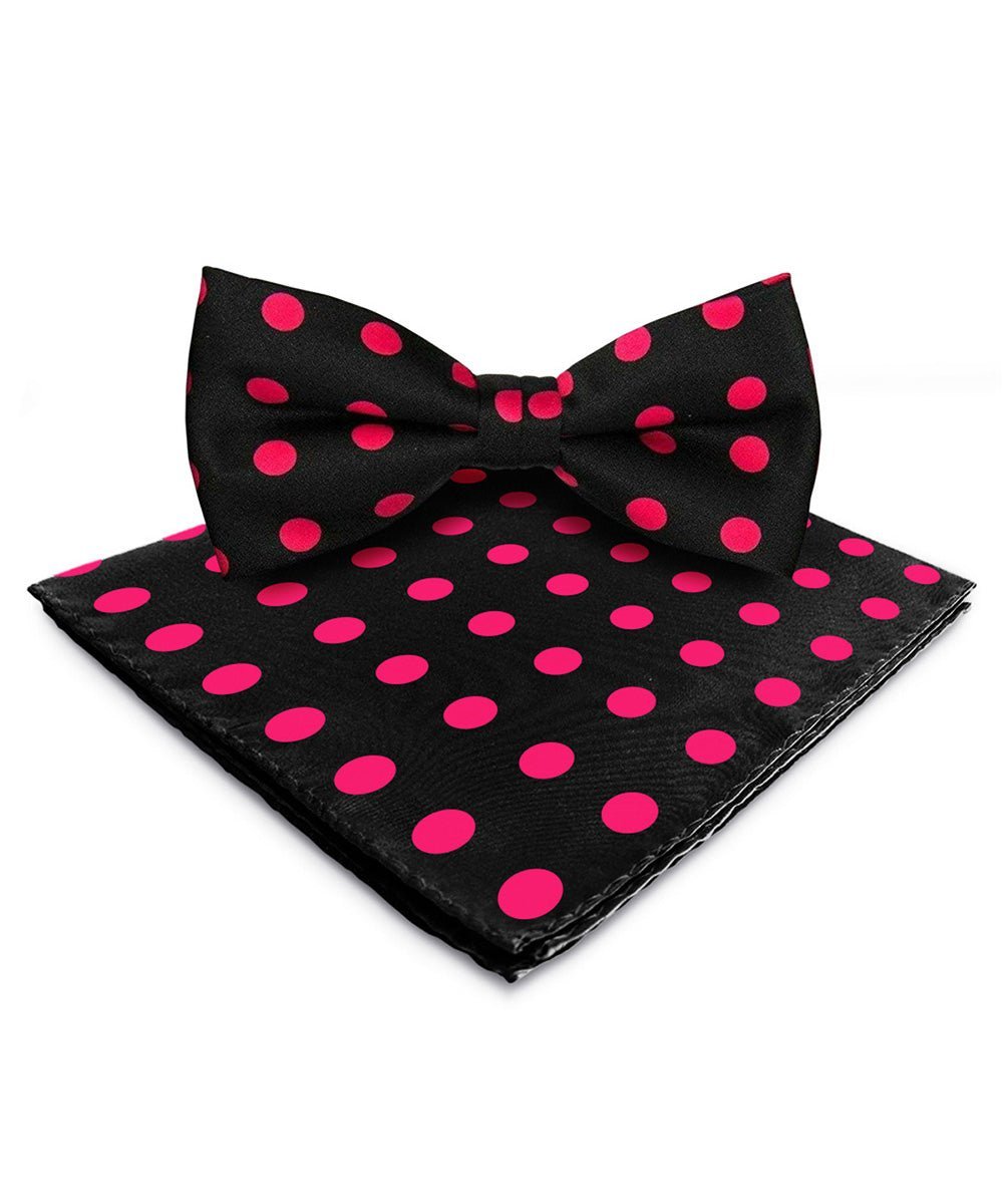 Polka Dot Bow Tie & Pocket Square in a Box by Vittorio Farina (bh - 0016) for Independent Retail Stores by Dubal Brothers