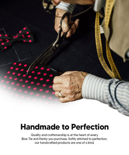 Polka Dot Bow Tie & Pocket Square in a Box by Vittorio Farina (bh - 0016) for Independent Retail Stores by Dubal Brothers