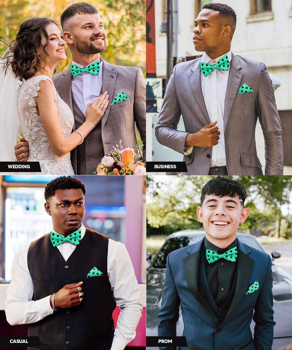 Polka Dot Bow Tie & Pocket Square in a Box by Vittorio Farina (bh - 0017) for Independent Retail Stores by Dubal Brothers