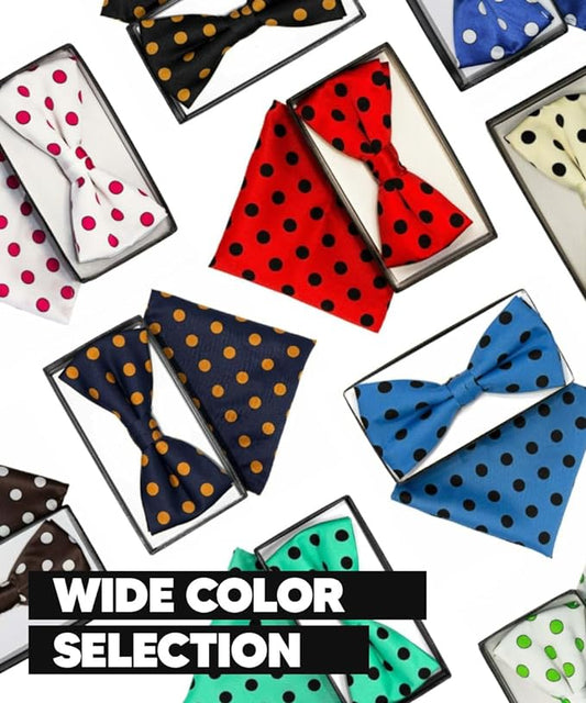 Polka Dot Bow Tie & Pocket Square in a Box by Vittorio Farina (bh - 0017) for Independent Retail Stores by Dubal Brothers