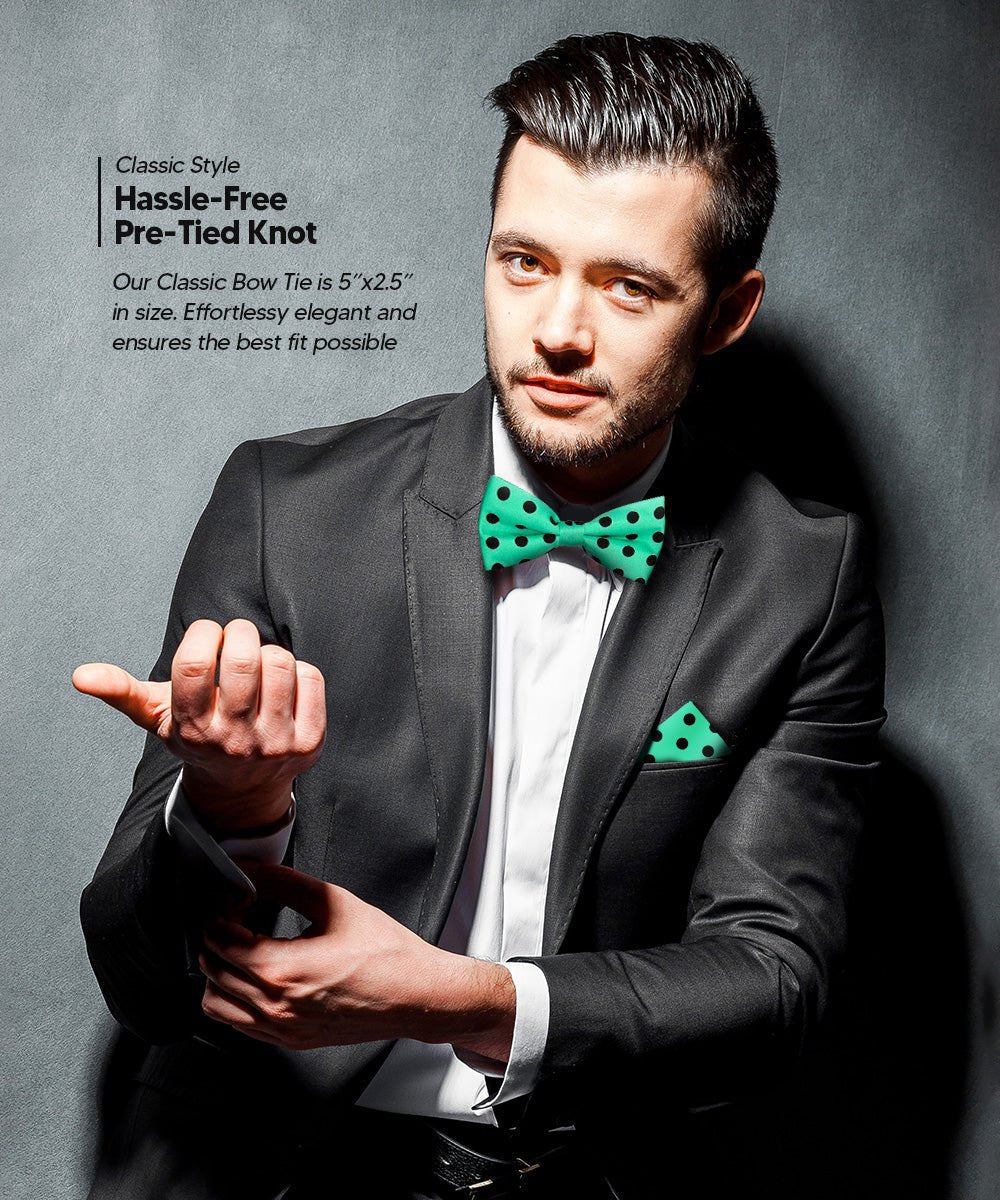 Polka Dot Bow Tie & Pocket Square in a Box by Vittorio Farina (bh - 0017) for Independent Retail Stores by Dubal Brothers