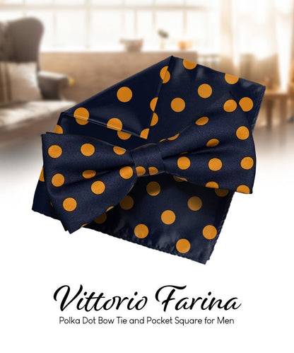 Polka Dot Bow Tie & Pocket Square in a Box by Vittorio Farina (bh - 0018) for Independent Retail Stores by Dubal Brothers