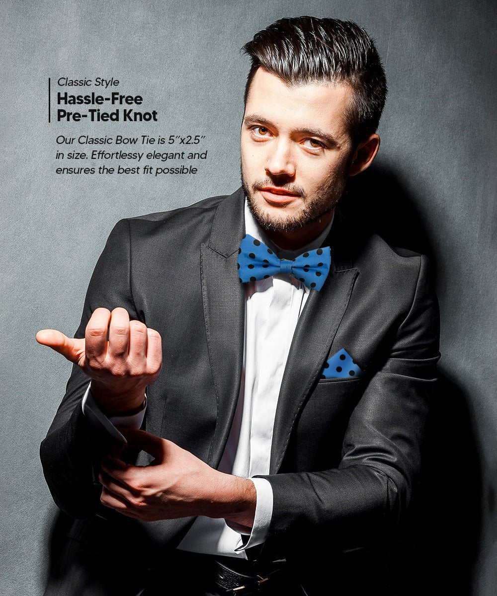 Polka Dot Bow Tie & Pocket Square in a Box by Vittorio Farina (bh - 0019) for Independent Retail Stores by Dubal Brothers