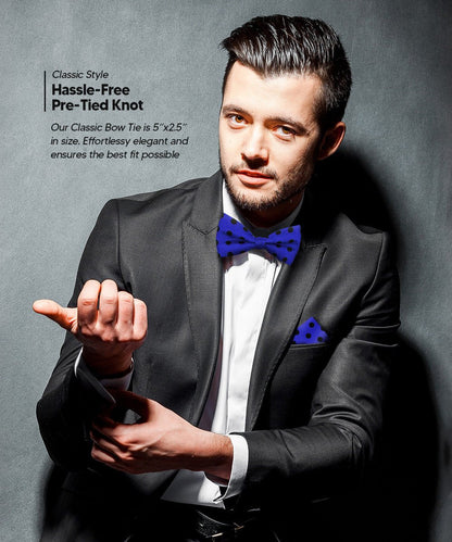 Polka Dot Bow Tie & Pocket Square in a Box by Vittorio Farina (bh - 0020) for Independent Retail Stores by Dubal Brothers