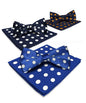 Polka Dot Bow Tie & Pocket Square in a Box (Multipacks) by Vittorio Farina - Royal Blue and White/Navy Blue and White/Navy Blue and Gold - Wholesale Bow Tie & Pocket Square by Dubal Brothers