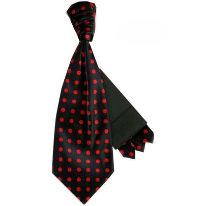 Polka Dot Cravat & Pocket Square by Vittorio Farina (CRAVATS_RED_BLACK) for Independent Retail Stores by Dubal Brothers