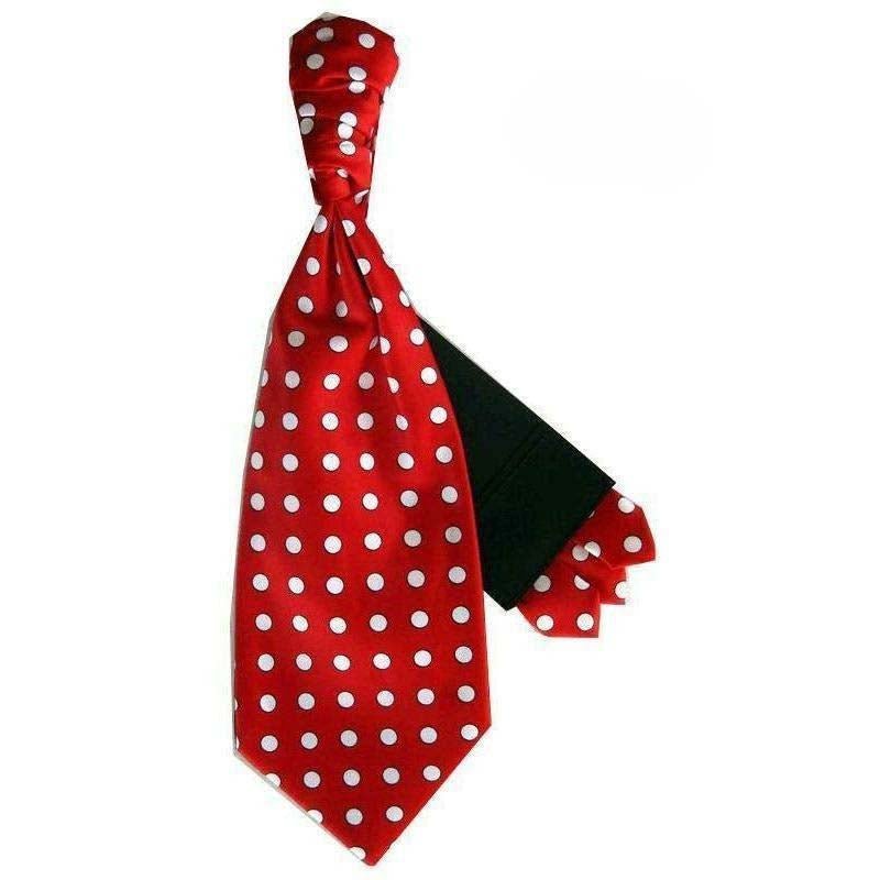 Polka Dot Cravat & Pocket Square by Vittorio Farina (CRAVATS_RED_WHITE) for Independent Retail Stores by Dubal Brothers