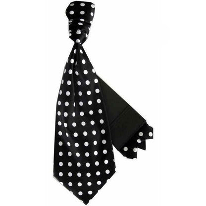 Polka Dot Cravat & Pocket Square by Vittorio Farina (CRAVATS_WHITE_BLACK) for Independent Retail Stores by Dubal Brothers
