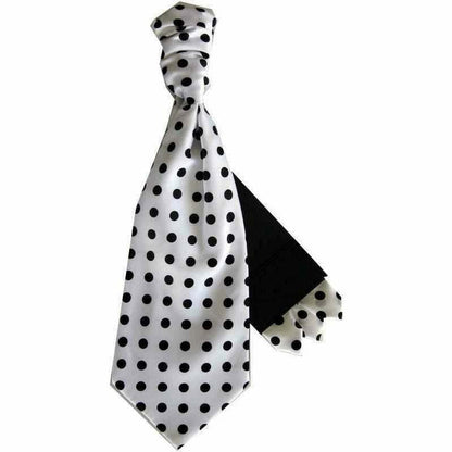 Polka Dot Cravat & Pocket Square by Vittorio Farina (CRAVATS_WHITE_BROWN) for Independent Retail Stores by Dubal Brothers
