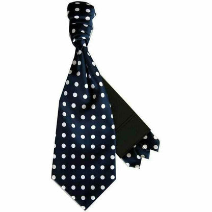 Polka Dot Cravat & Pocket Square by Vittorio Farina (CRAVATS_WHITE_NAVY) for Independent Retail Stores by Dubal Brothers