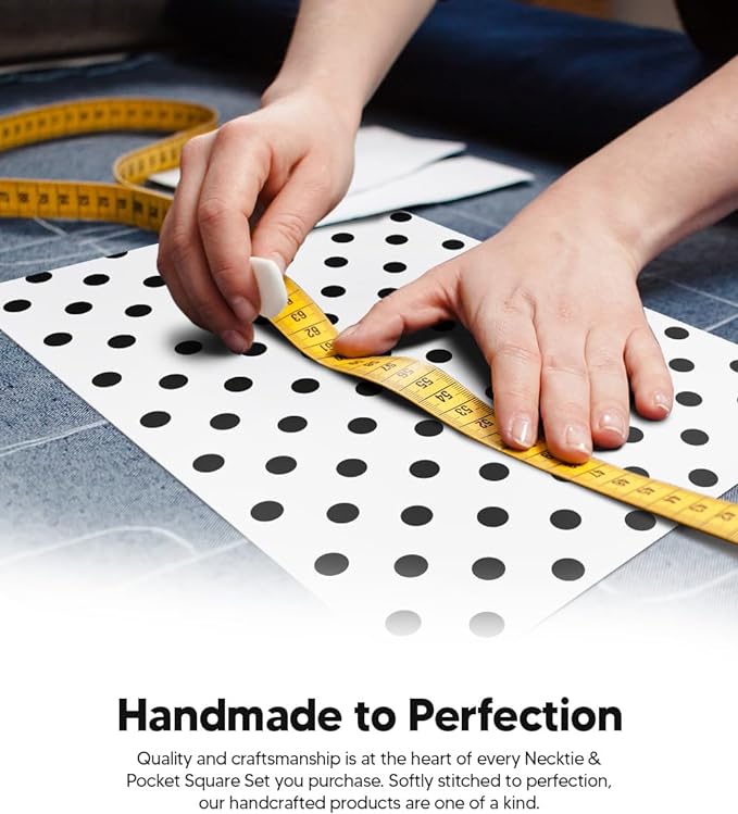 Polka Dot Necktie & Pocket Square by Vittorio Farina (NH - PD_01_BLACK_WHITE) for Independent Retail Stores by Dubal Brothers