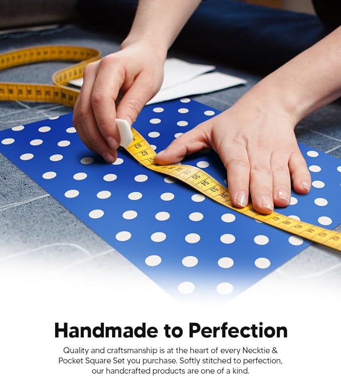 Polka Dot Necktie & Pocket Square by Vittorio Farina (NH - PD_02_WHITE_ROYAL) for Independent Retail Stores by Dubal Brothers