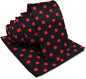 Polka Dot Necktie & Pocket Square by Vittorio Farina (NH - PD_03_RED_BLACK) for Independent Retail Stores by Dubal Brothers