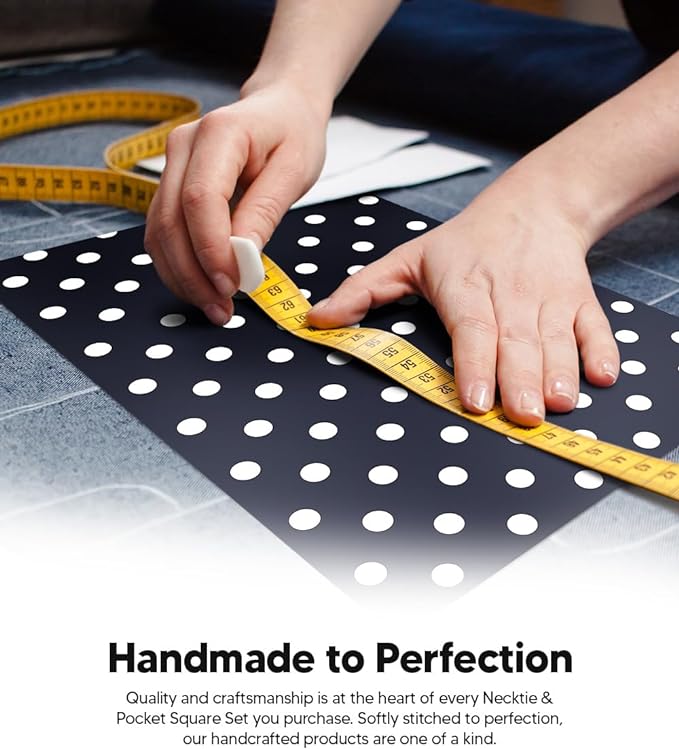 Polka Dot Necktie & Pocket Square by Vittorio Farina (NH - PD_04_WHITE_NAVY) for Independent Retail Stores by Dubal Brothers