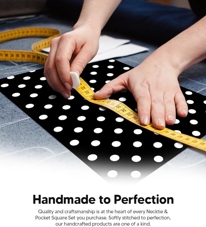 Polka Dot Necktie & Pocket Square by Vittorio Farina (NH - PD_05_WHITE_BLACK) for Independent Retail Stores by Dubal Brothers