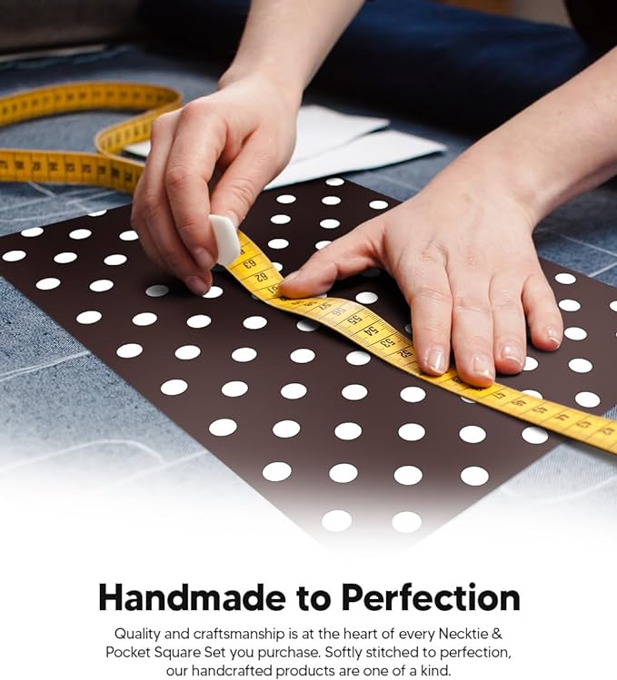 Polka Dot Necktie & Pocket Square by Vittorio Farina (NH - PD_07_IVORY_BROWN) for Independent Retail Stores by Dubal Brothers