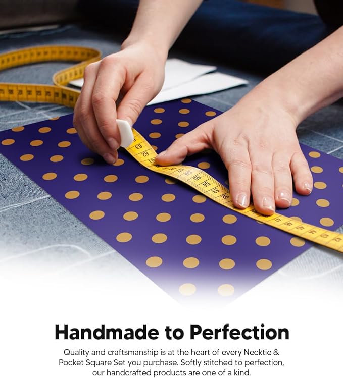 Polka Dot Necktie & Pocket Square by Vittorio Farina (NH - PD_12_GOLD_PURPLE) for Independent Retail Stores by Dubal Brothers