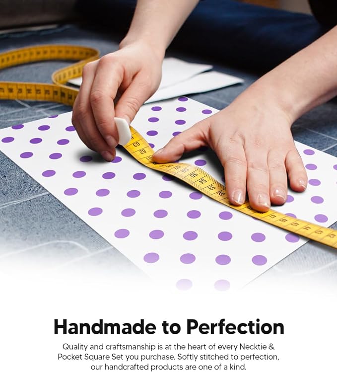 Polka Dot Necktie & Pocket Square by Vittorio Farina (NH - PD_14_PURPLE_WHITE) for Independent Retail Stores by Dubal Brothers