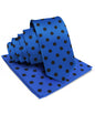 Polka Dot Necktie & Pocket Square by Vittorio Farina (NH - PD_18_BLACK_ROYAL) for Independent Retail Stores by Dubal Brothers