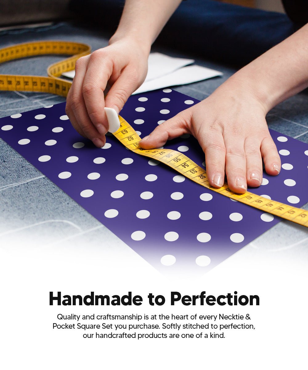 Polka Dot Necktie & Pocket Square by Vittorio Farina (NH - PD_19_WHITE_PURPLE) for Independent Retail Stores by Dubal Brothers