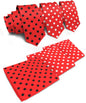 Polka Dot Necktie & Pocket Square (Multipacks) by Vittorio Farina - Red and Black/Red and White/Red and White - Wholesale Necktie & Pocket Square by Dubal Brothers