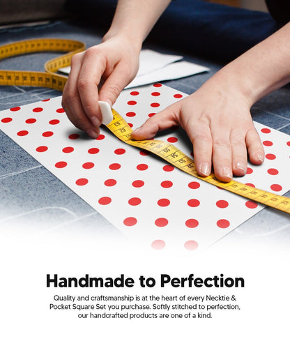 Polka Dot Necktie & Pocket Square (Multipacks) by Vittorio Farina - White and Black/White and Red/White and Hot Pink - Wholesale Necktie & Pocket Square by Dubal Brothers