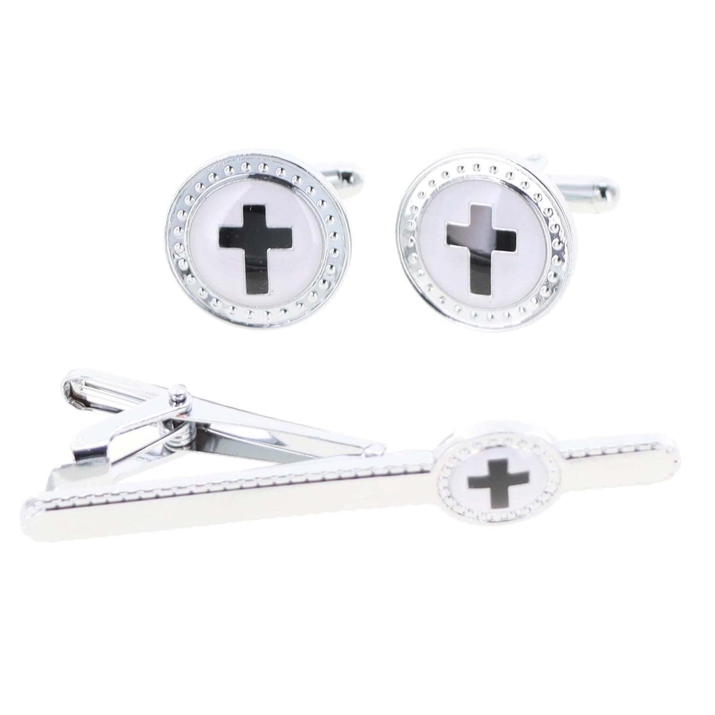 Religious Cufflinks & Tie Bar Set in a Box by Vittorio Vico (CLTB - 313) for Independent Retail Stores by Dubal Brothers