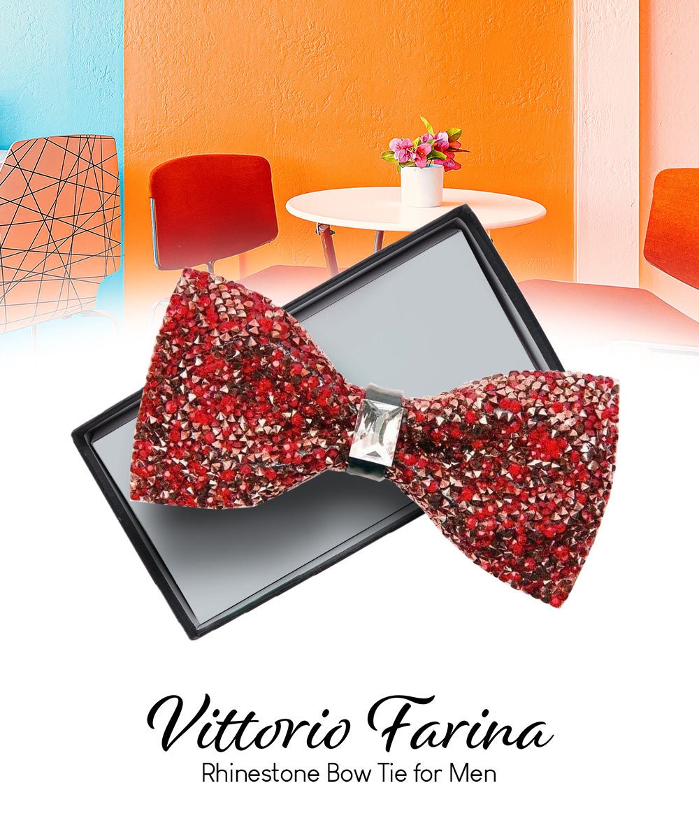 Rhinestone Bow Tie in a Box by Vittorio Farina (br - 003) for Independent Retail Stores by Dubal Brothers