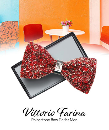 Rhinestone Bow Tie in a Box by Vittorio Farina (br - 003) for Independent Retail Stores by Dubal Brothers