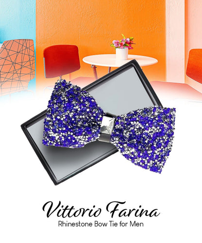 Rhinestone Bow Tie in a Box by Vittorio Farina (br - 005) for Independent Retail Stores by Dubal Brothers