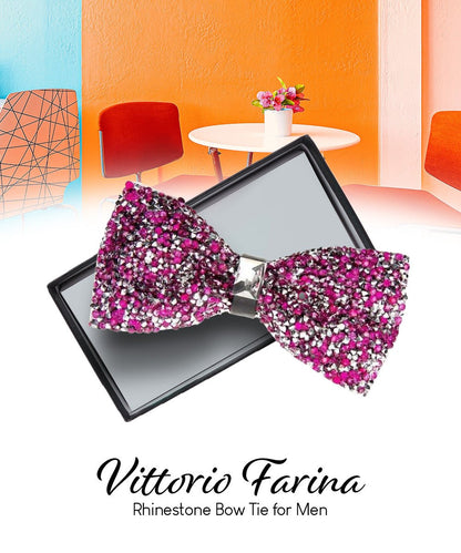 Rhinestone Bow Tie in a Box by Vittorio Farina (br - 005a) for Independent Retail Stores by Dubal Brothers