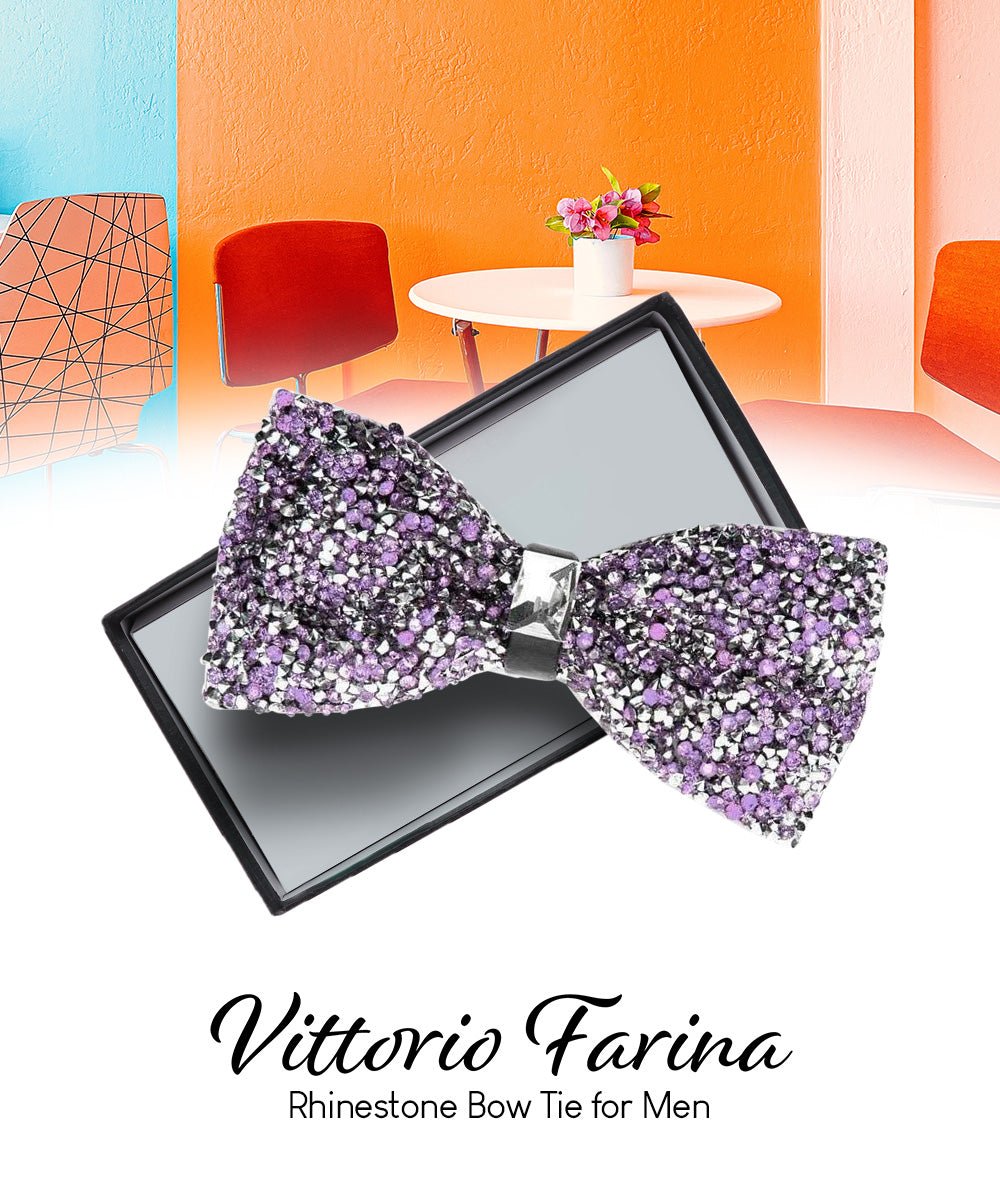 Rhinestone Bow Tie in a Box by Vittorio Farina (br - 008) for Independent Retail Stores by Dubal Brothers
